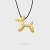 Χειροποίητο μενταγιόν Balloon Dog από μασίφ ασήμι 925 με επιχρύσωμα 24 καρατίων και λίθο, συλλογή Olor