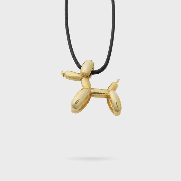 Χειροποίητο μενταγιόν Balloon Dog από μασίφ ασήμι 925 με επιχρύσωμα 24 καρατίων, συλλογή Olor
