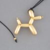 Χειροποίητο μενταγιόν Balloon Dog από μασίφ ασήμι 925 με επιχρύσωμα 24 καρατίων και λίθο, συλλογή Olor