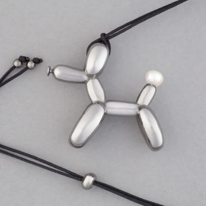 Χειροποίητο μενταγιόν Balloon Dog με μαργαριτάρι, συλλογή Olor