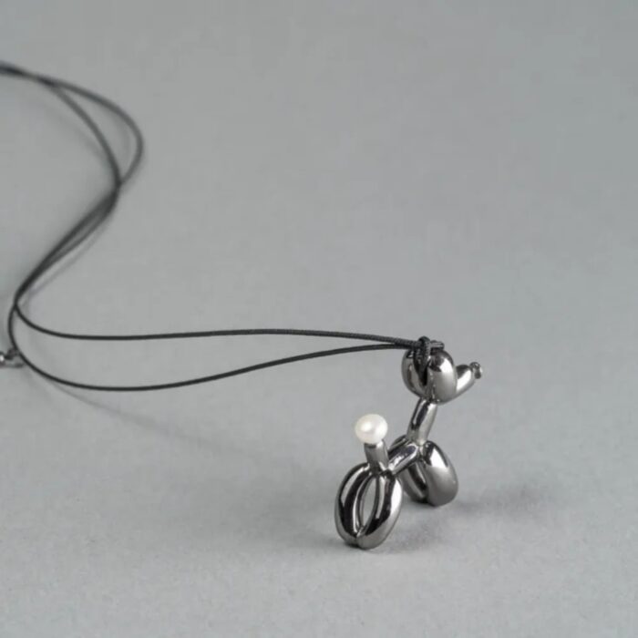Χειροποίητο μενταγιόν Balloon Dog με μαργαριτάρι, συλλογή Olor