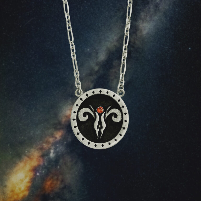 Μενταγιόν ζώδιο Κριός από ασήμι 925 – Celestia Collection Olor, αστρολογικό φυλαχτό