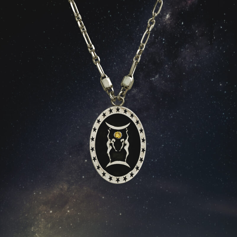 Μενταγιόν ζώδιο Δίδυμοι από ασήμι 925 – Celestia Collection Olor, φυλαχτό ζωδίων-milkyway