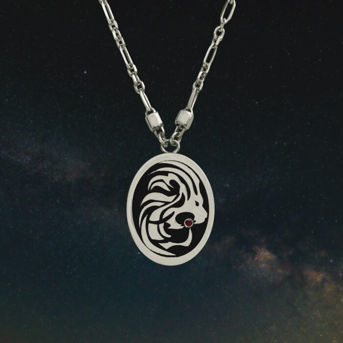Μενταγιόν ζώδιο Λέων από ασήμι 925 – Celestia Collection Olor, κοσμήματα με ζώδια