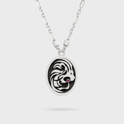Μενταγιόν ζώδιο Λέων από ασήμι 925 – Celestia Collection Olor, κοσμήματα με ζώδια