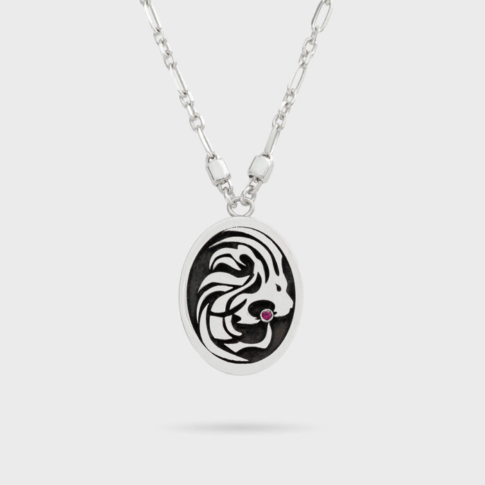 Μενταγιόν ζώδιο Λέων από ασήμι 925 – Celestia Collection Olor, κοσμήματα με ζώδια