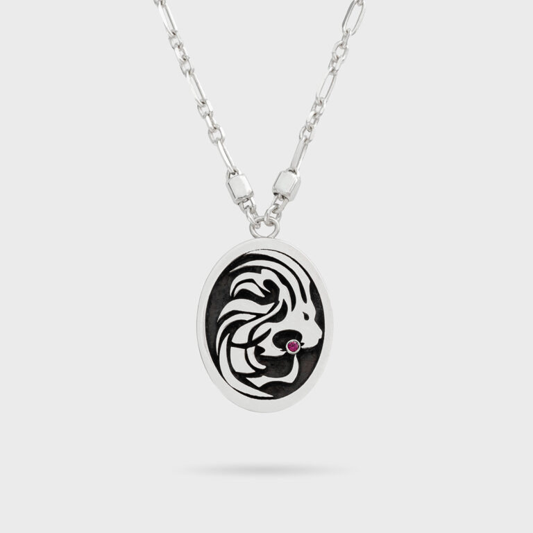 Μενταγιόν ζώδιο Λέων από ασήμι 925 – Celestia Collection Olor, κοσμήματα με ζώδια