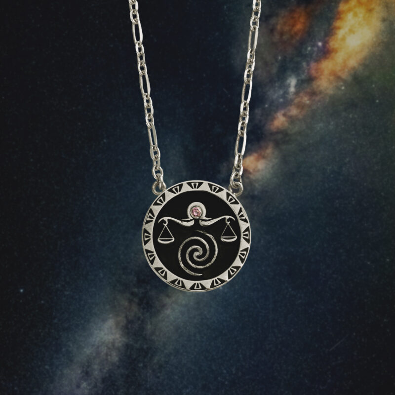 Μενταγιόν ζώδιο Ζυγός από ασήμι 925 – Celestia Collection Olor, κόσμημα ζώδιο