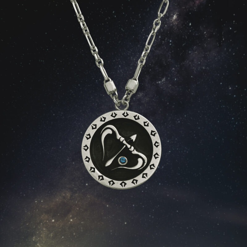 Μενταγιόν ζώδιο Τοξότης από ασήμι 925 – Celestia Collection Olor, κοσμήματα ζωδίων