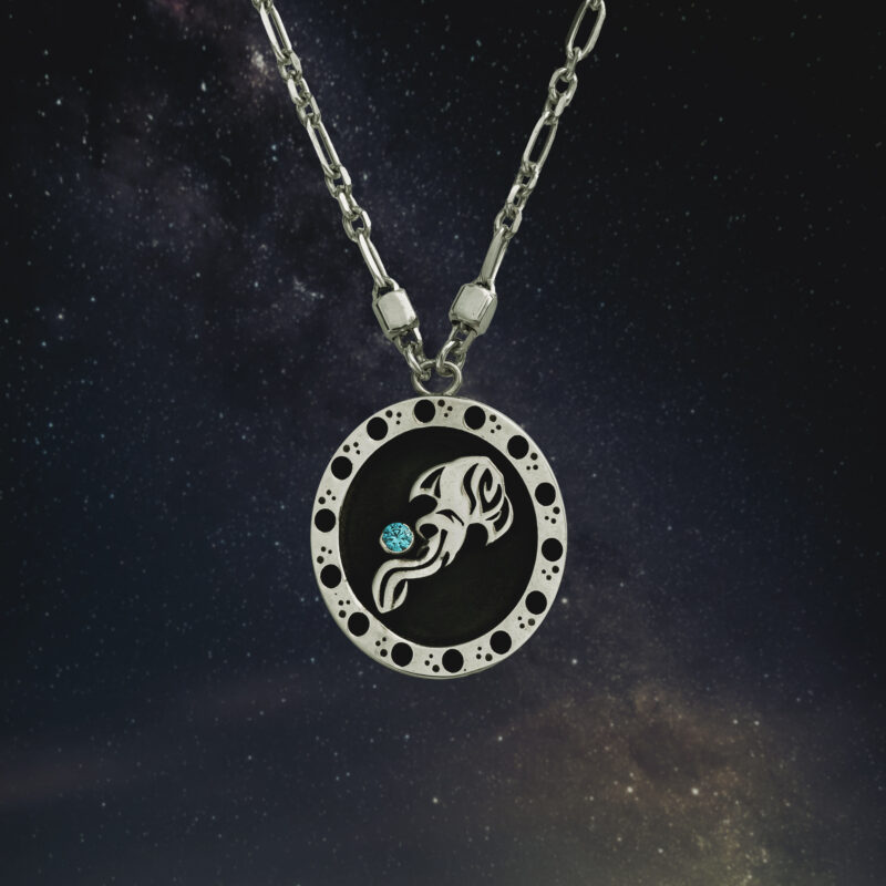 Μενταγιόν ζώδιο Υδροχόος από ασήμι 925 – Celestia Collection Olor, κόσμημα ζωδίων